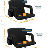 Alpcour Black Reclining Stadium Seat- Backpack