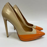 LAMB Size 6.5 Women's Tan orange Color Block High Heel Shoes