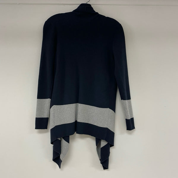 Lauren Ralph Lauren Size S Women's Navy-Gray Color Block Cardigan Sweater