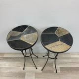 Stand Silver-Multi Metal-Stone Side Table / Stand