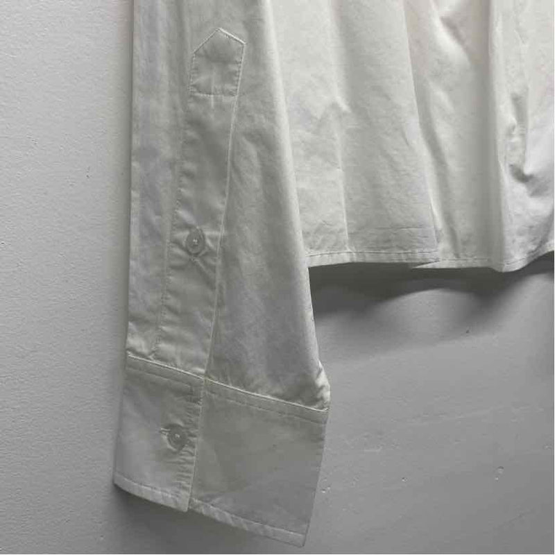 Citizens of Humanity Size M Women's White Solid Button Up Tuxedo Shirt
