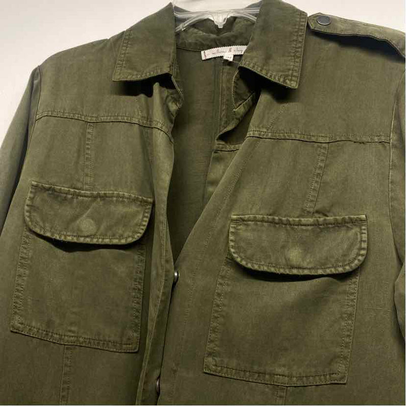 Willow & Clay Women's Size M Green Solid Utility Jacket