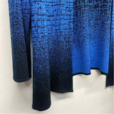Ming Wang Size 2x Women's Blue-Black Pattern Open Front Long Sleeve Top