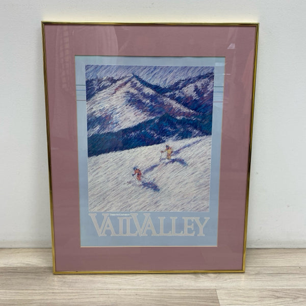 Gold Framed Pink Matted Vail Valley Poster