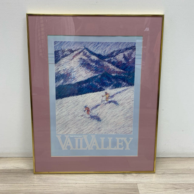 Gold Framed Pink Matted Vail Valley Poster