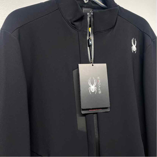 Spyder Women's Size Xl Black Solid Zip Up Jacket
