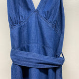 Lili Sidonio Molly Bracken Women's Size S Blue Solid Halter Dress