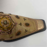 Tommy Size 6 Women's Tan-Multi Beaded Western Boots