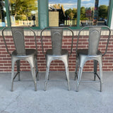 Restoration Hardware Industrial Gray Metal Stool