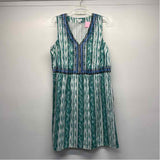 J.Jill Size M Women's Green-White Pattern Sleeveless Dress