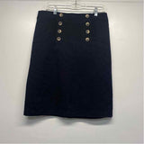 J.McLaughlin Size 12 Women's Navy Brocade Pencil-Knee Skirt
