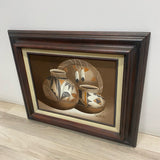 Southwestern still life - sand painting by Myung " Mario Jung - feauturing textured Acoma Pueblo- Style potter