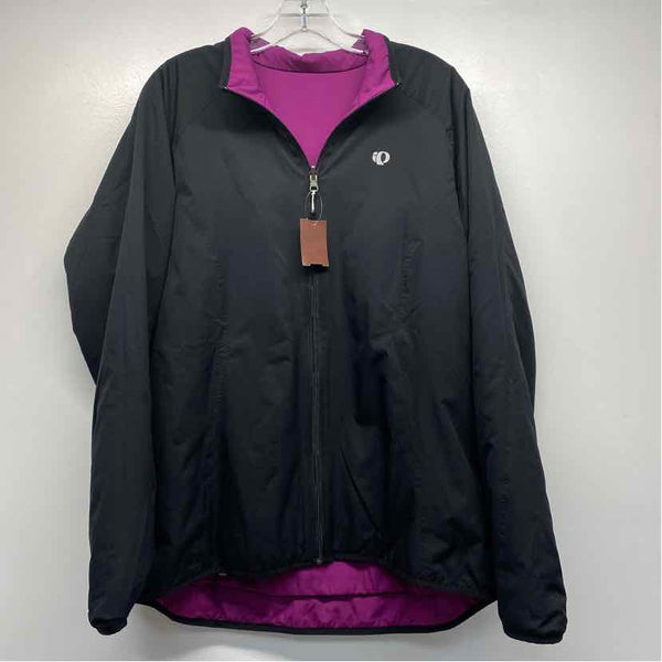 Pearl Izumi Reversible Women's Size XXL Fuschia-Black Solid Zip Mock Neck Coat