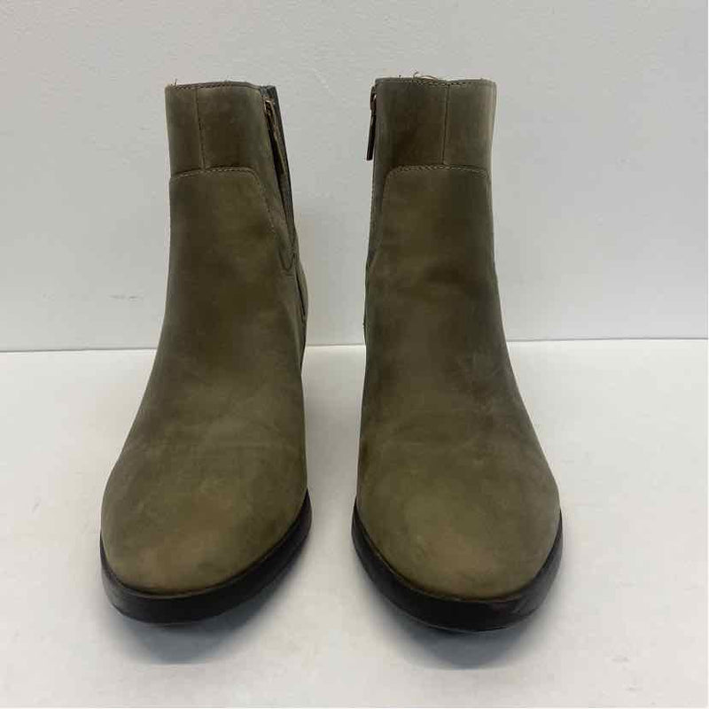 Vionic Shantelle Size 7 Women's Olive Green Solid Zip Up Booties