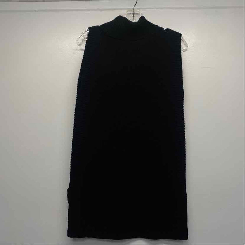 Gentle Herd Size L Women's Black Solid Turtle Neck Sleeveless Top