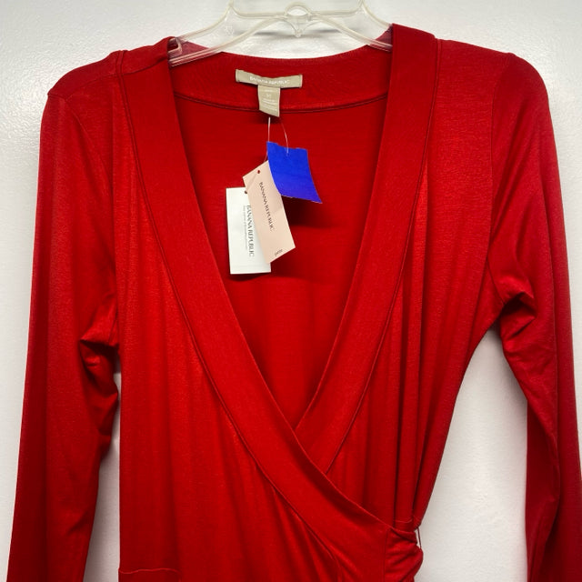 Banana Republic Size M Women's Red Solid Wrap Dress