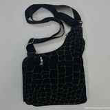 Baggallini Black-Green Nylon Animal Print Sling Bag Handbag