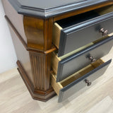 Side Black-Brown Solid Wood 2 Tone Table