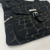 Baggallini Black-Green Nylon Animal Print Sling Bag Handbag