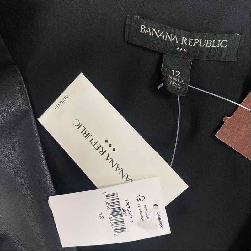 Banana Republic Size 12-L Women's Black Solid Wrap Dress