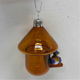 Artful Home Hanging Amber Glass Birdhouse Ornament - Fly Away Home