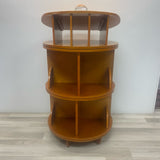 Brown Wood Carousel  Bookshelf Display