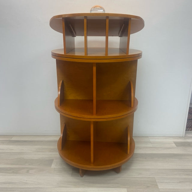 Brown Wood Carousel  Bookshelf Display