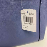 Coach Blue Solid Leather Satchel Handbag