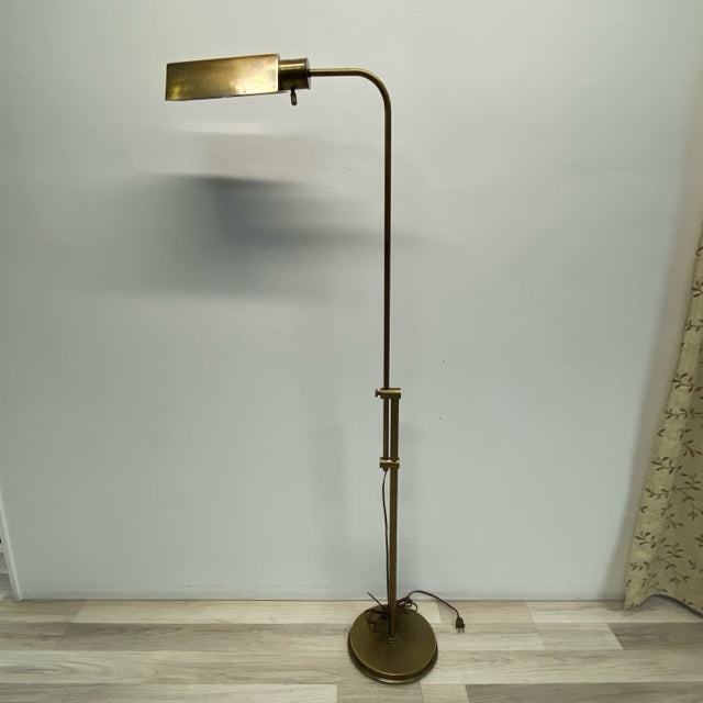 Adjustable Height Brass Floor Lamp