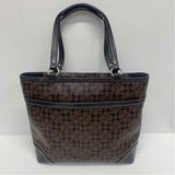 Coach Brown Monogram Leather Shoulder Handbag