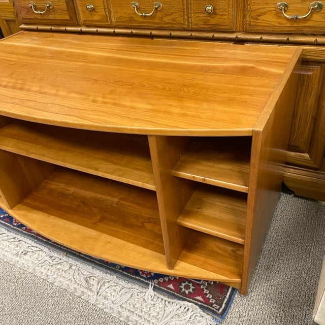 Brown Wood 8 Shelf Low Rise Entertainment Center