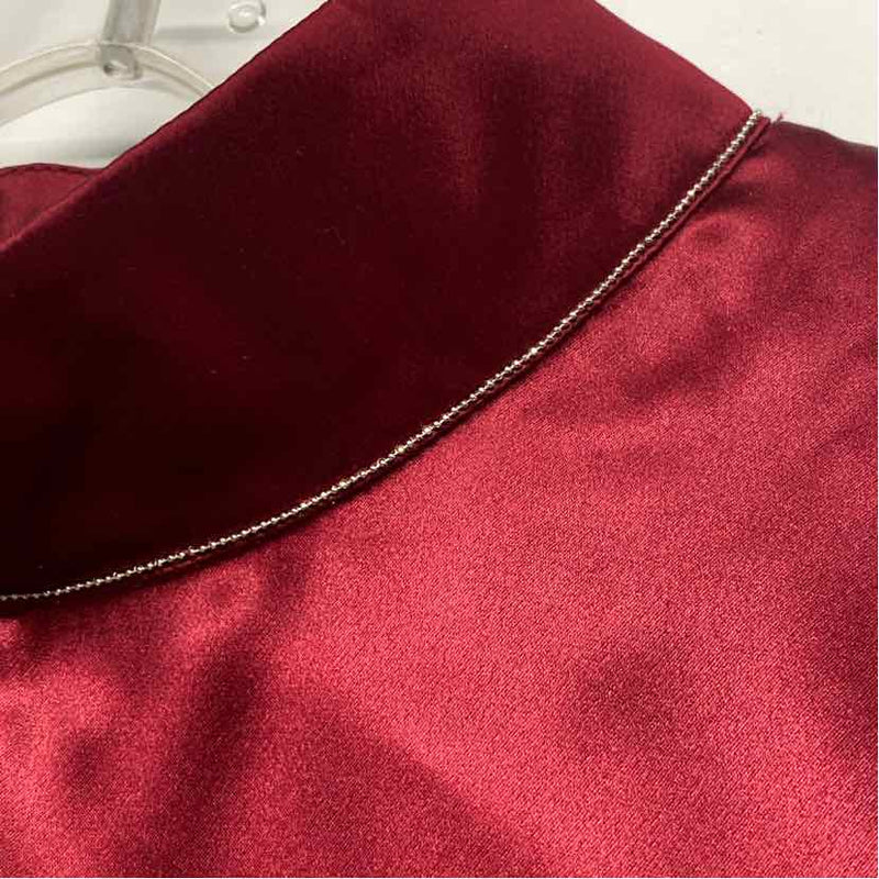 Lafayette 148 Size M Women's Burgundy Solid Pullover Sleeveless Top