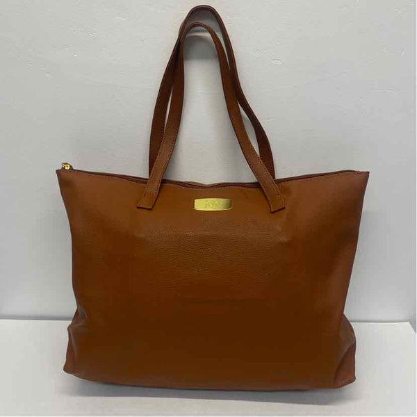 Joy Brown Leather Pebbled Tote Handbag