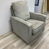Solid Gray Microsuede Swivel Rocking Chair