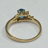 Yellow-Blue Blue Topaz 14K Gold 6.5 Ring