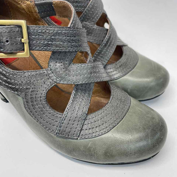 Miz Mooz Size 6.5 Women's Green-Gray Color Block Heel Shoes