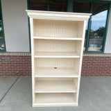 Off White Solid Wood Bookshelf with 5 shelves 2 removable and adjustable