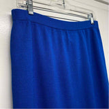 St. John Collection By Marie Gray Size 16 Women's Blue Solid Pencil-Knee Skirt