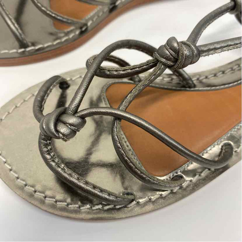 Leifsdottir Size 5.5 Women's Pewter Solid Strappy Sandals