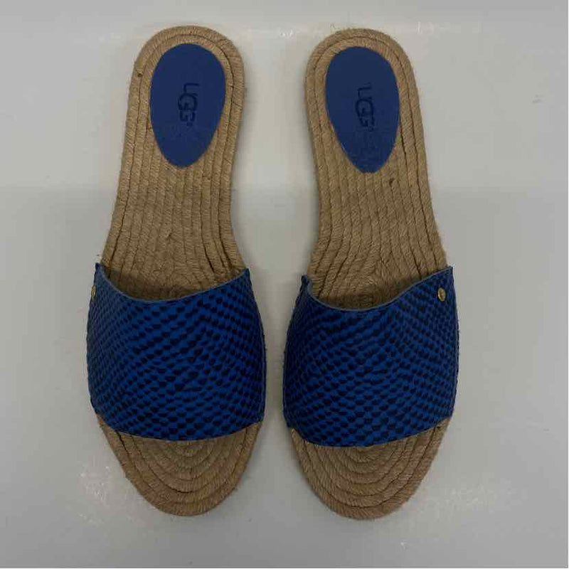 Ugg Size 9 Women's Blue Pattern Espadrille Flats Slide Sandals