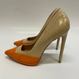 LAMB Size 6.5 Women's Tan orange Color Block High Heel Shoes