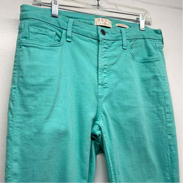 Jen 7 for all mankind Size 10 Women's Aqua Solid Cropped Skinny Capri