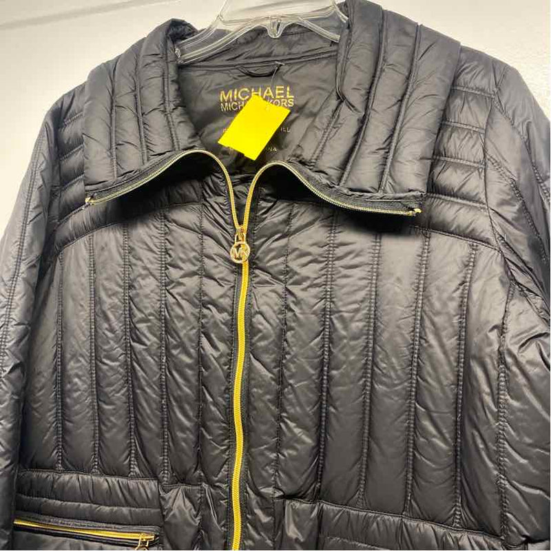 Michael Michael Kors Women's Size Xl Black Solid Puffer Coat