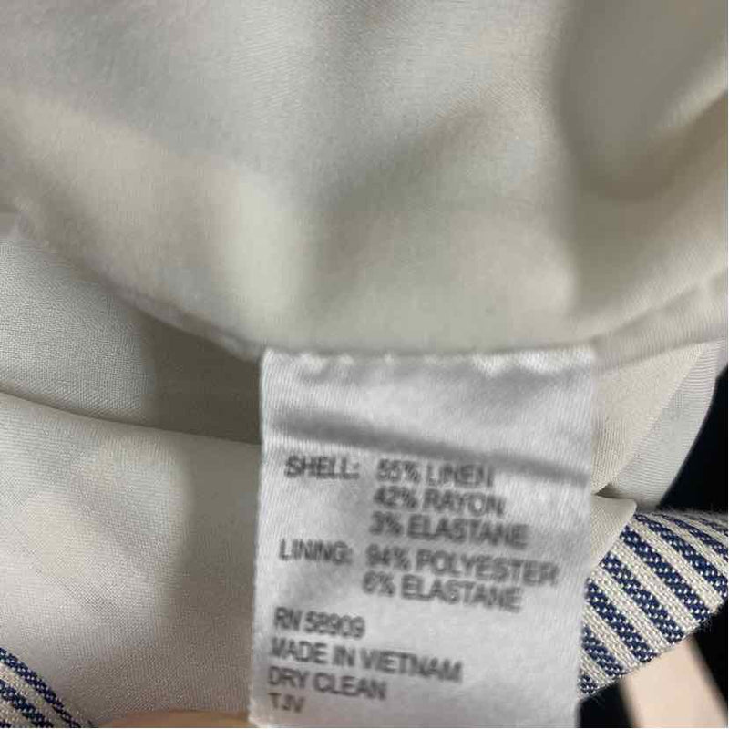 Antonio Melani Women's Size 16-XXL Blue-White Stripe Double Breasted Jacket