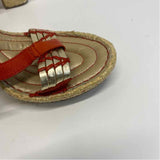 Born Crown Size 8 Women's Beige-Orange Shimmer Espadrille Sandals