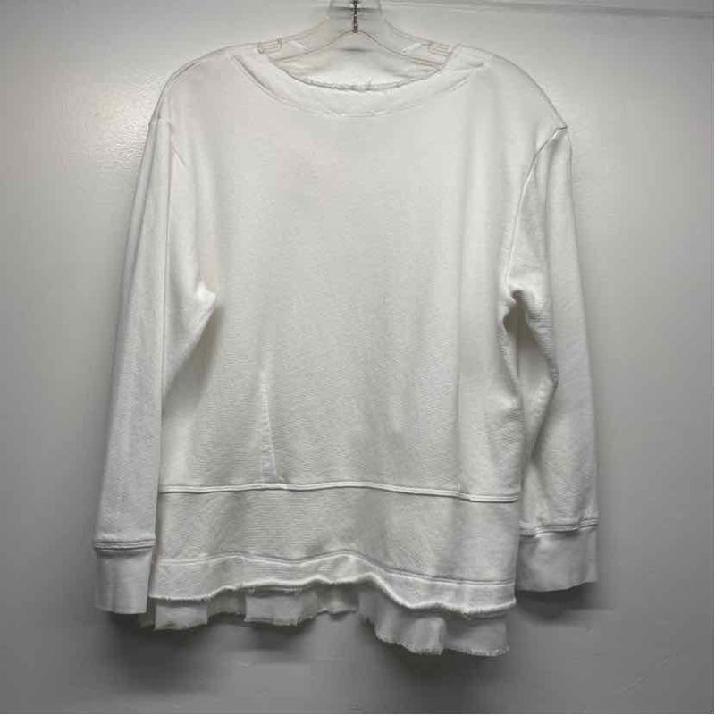 Wilt Size M Women's White Solid Pullover Long Sleeve Top