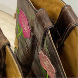 Justin Size 5.5 Women's Brown-Multi Pattern Cowboy Boots