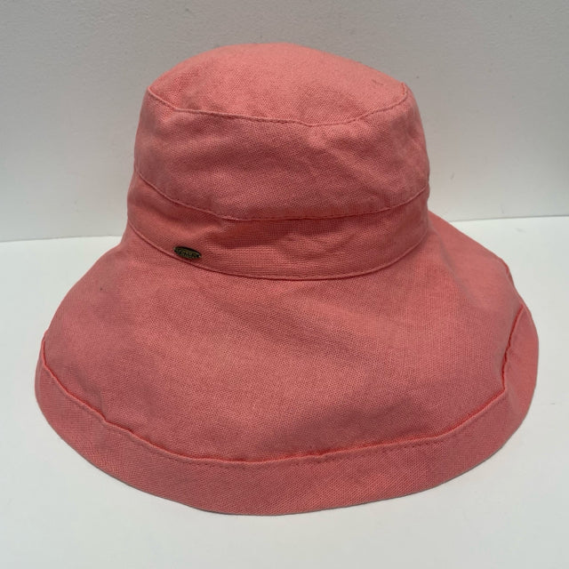 Scala Pink Cotton Solid Big Brim Hat