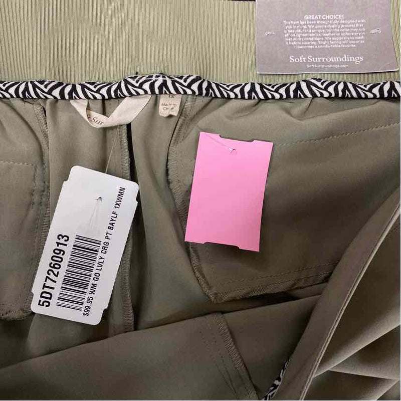 Soft Surroundings Size Xl-16 Women's Green Solid Jogger Pants
