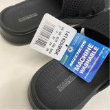 Skechers Goga Mat Size 7 Women's Black Cut Out Slip On Sandals